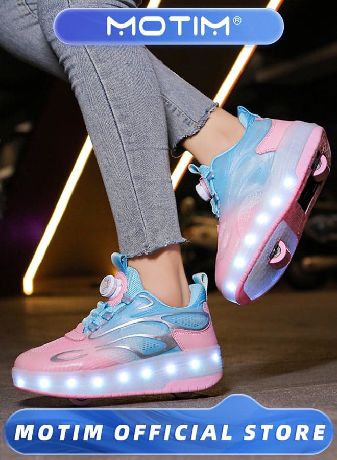 Kids Roller Skates Shoes Sneakers with Wheels USB Charging Led Light Up Wheels Novel Gift for Girls