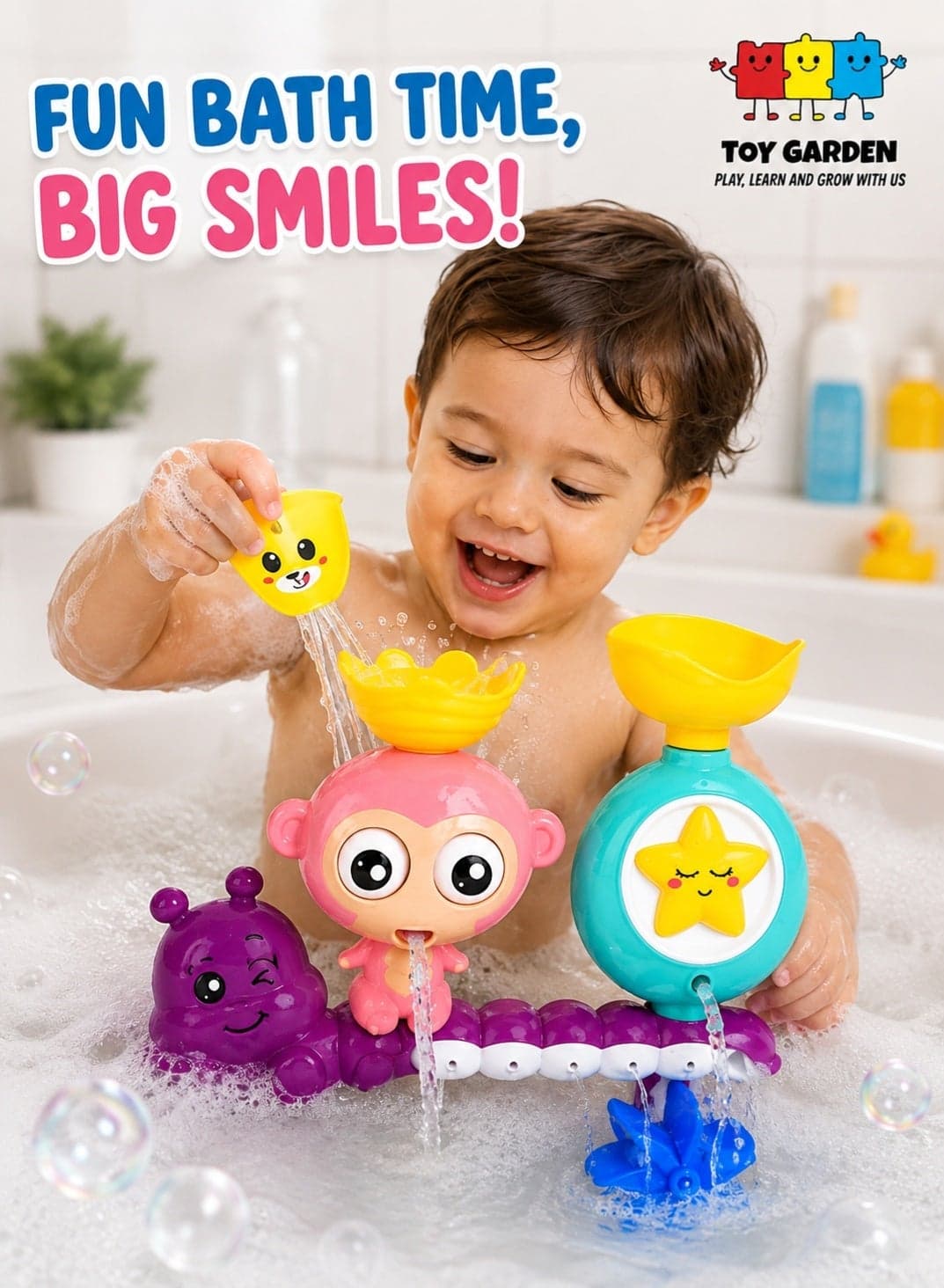 Baby Bath Toy for Toddlers | Spinning Gear & Googly Eyes | Sensory Development Bath Tub Toy for Kids 2-5 Years | Engaging Bath Time Fun