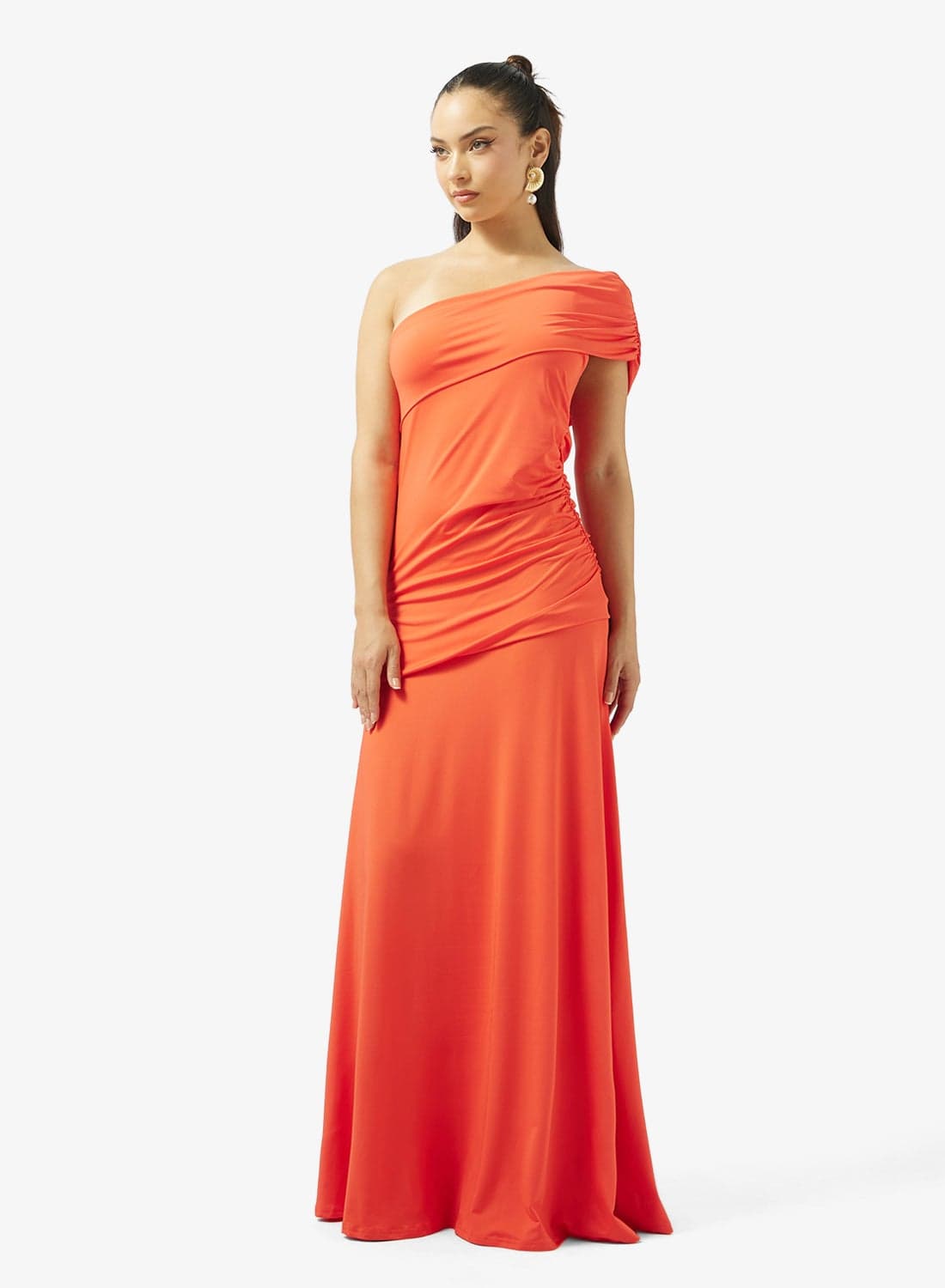 Assymetric Drop Shoulder Draped Dress