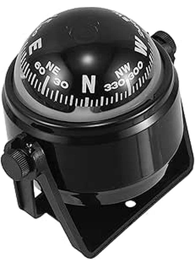 Black Small Car Compass Dash Mount Ball for Vehicle Boat Outdoor Use