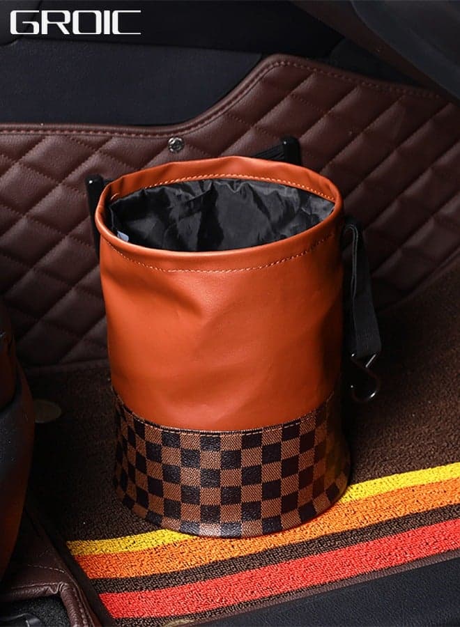 Universal Traveling Portable Car Trash Can, Collapsible Trash Can- for Garbage to Organize Car, Waste Basket Bin, Trash Bucket, Portable Garbage Bin