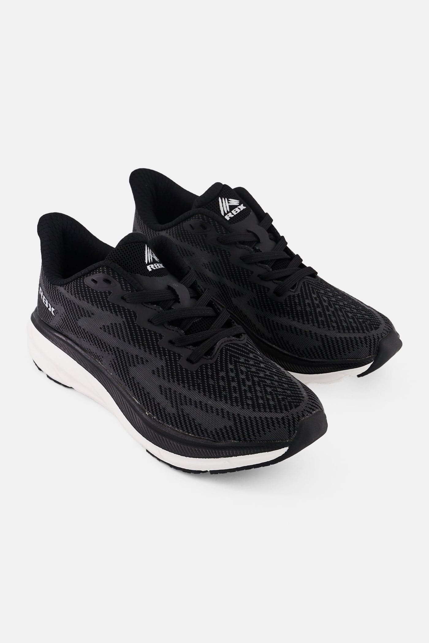 Men Brand Logo Lace Up Running Sports Shoes, Black