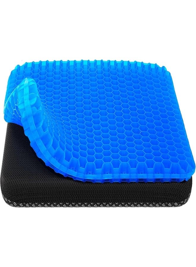 Gel Seat Cushion with Non-Slip Cover Cooling and Breathable Chair Cushion Pad Honeycomb Design for Home Office Car