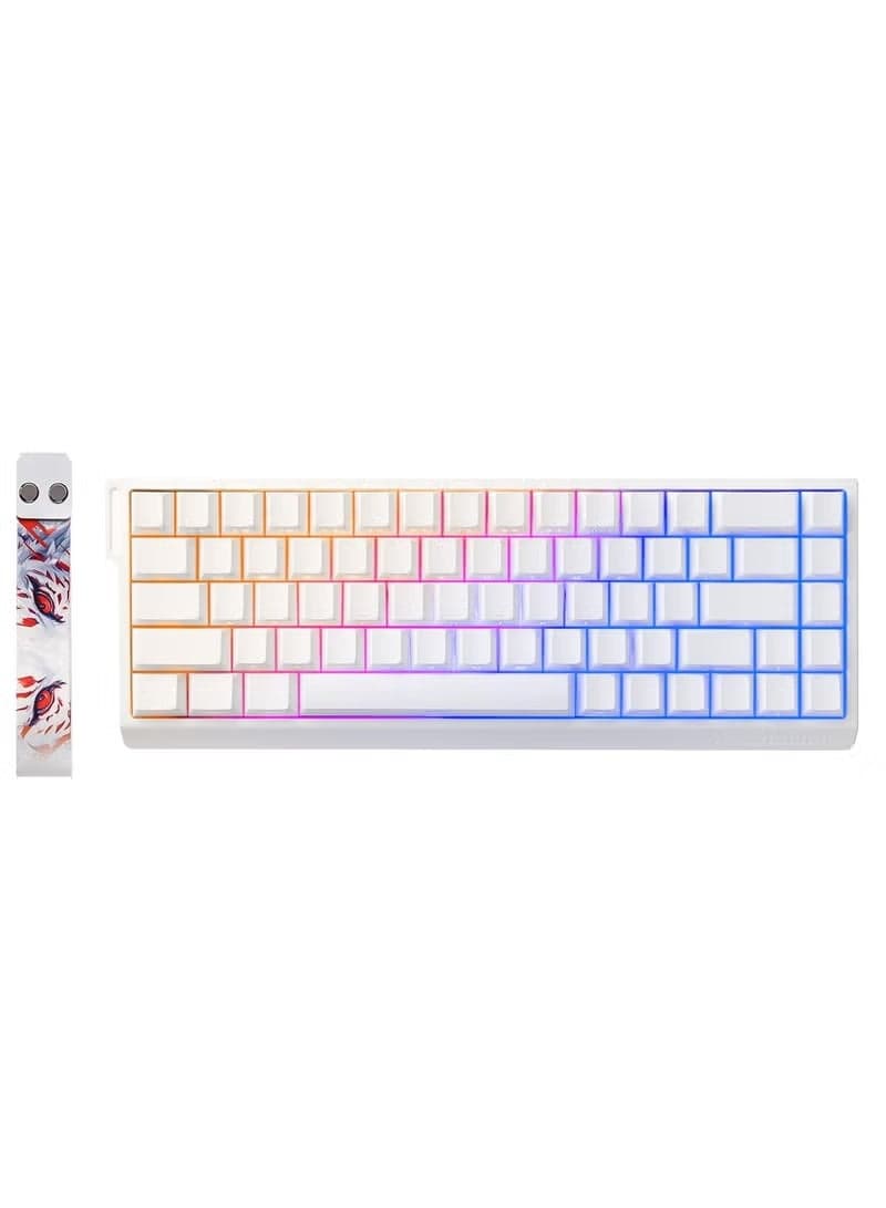 MAD68 HE Fast-Actuation Wired Magnetic Mechanical Gaming Keyboard with 60% Hall Effect Switches, Adjustable Actuation, PBT Keycaps, RGB Hot-Swappable, 8K Hz Polling Rate (White, Amber Pro Switches)