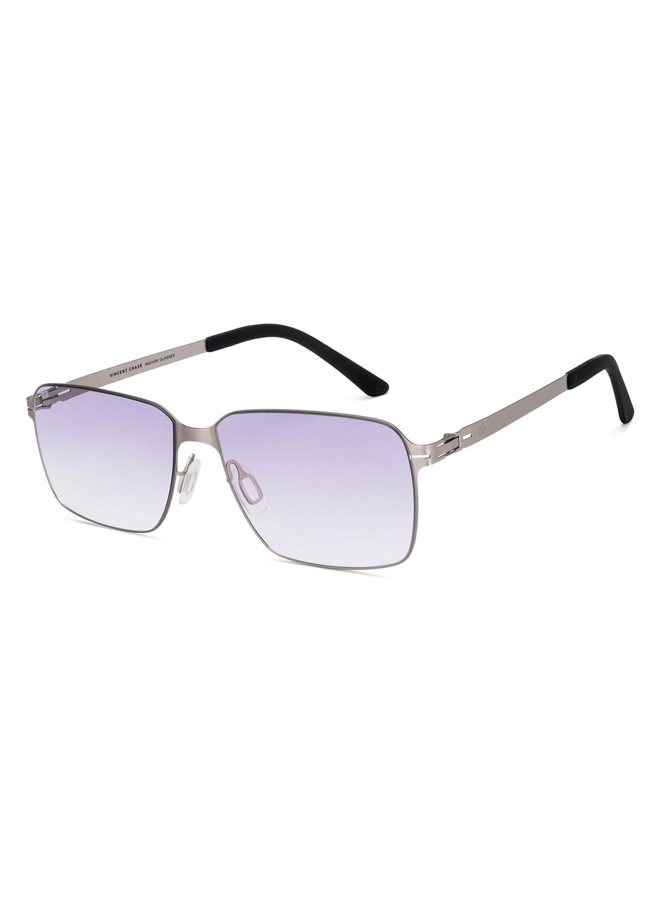 Unisex Vincent Chase By Lenskart | Mid Gunmetal Blue Solid Full Rim Rectangular | Lounge Tints | Branded Latest and Stylish Sunglasses | 100% UV Protection (UV 400) | Unisex | Medium | VC S17426