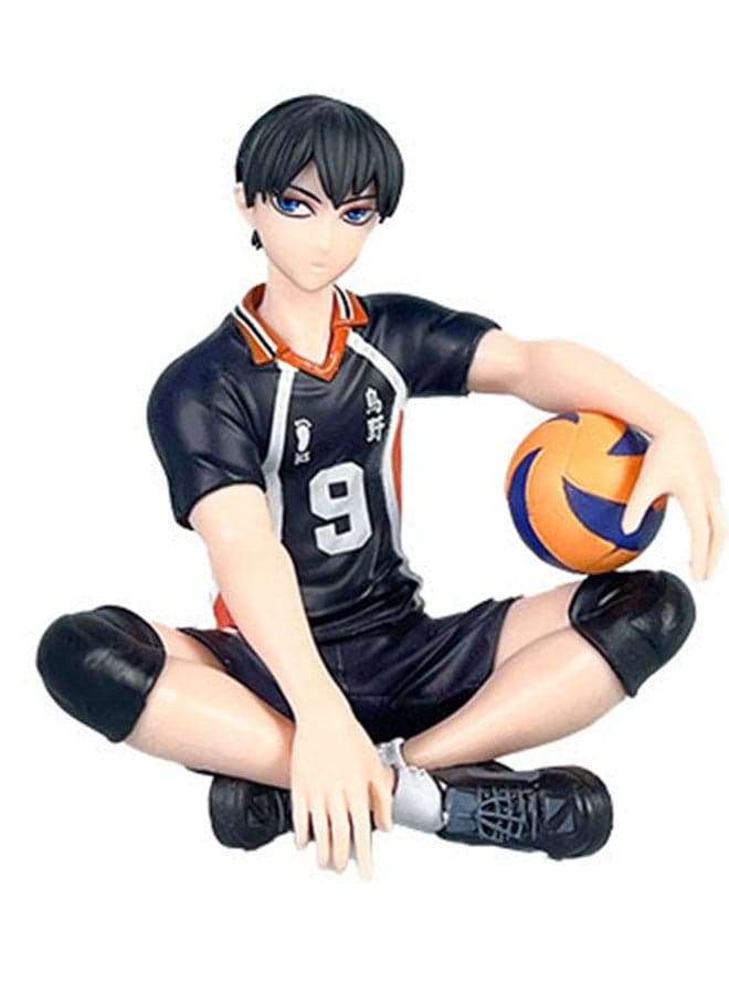 Haikyuu!! Sitting Pose Tobio Kageyama Action Figure Model , Cool Anime Collectible , Trendy Anime Statue Toy, Desktop Decor Figure Model Toy , Office Decor Figure , Car Ornament, Birthday Gift For Kids Boys and Girls, For Commemoration, Collection and Display, Orange/Black/Blue ,10 cm