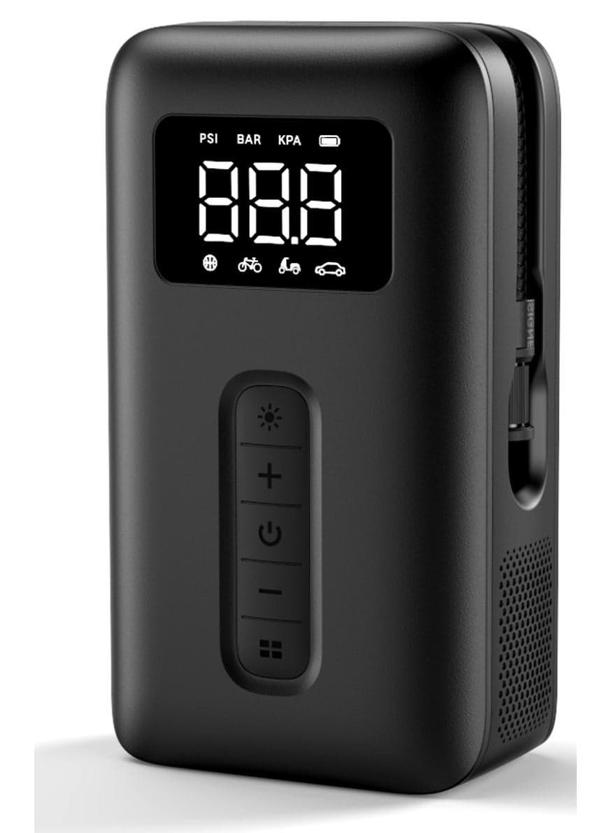 Automatic Tire Inflator Portable Air Compressor External Power Free Multi-Devices Support & USB C Rechargeable Easy Operate Compatible With Car, Kind of Balls, Bike, Swimming Ring(Adapter Attached)
