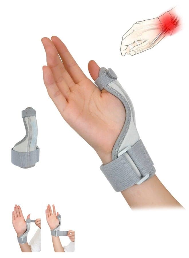 Thumb Brace for Men and Women, Joint Thumb Spica Splint for Pain Relief, Tendonitis, Thumb Wrist Stabilization Support for Right or Left Hand (Grey)