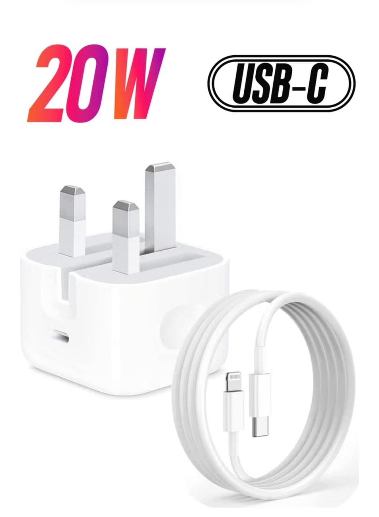 iPhone 20W Fast Charger | USB C Wall Fast Charger with USB C to Lightning Cable Compatible with iPhone 14/14 Pro/14 Pro Max/13/12/SE2020/11/XR/XS Max/X/iPad