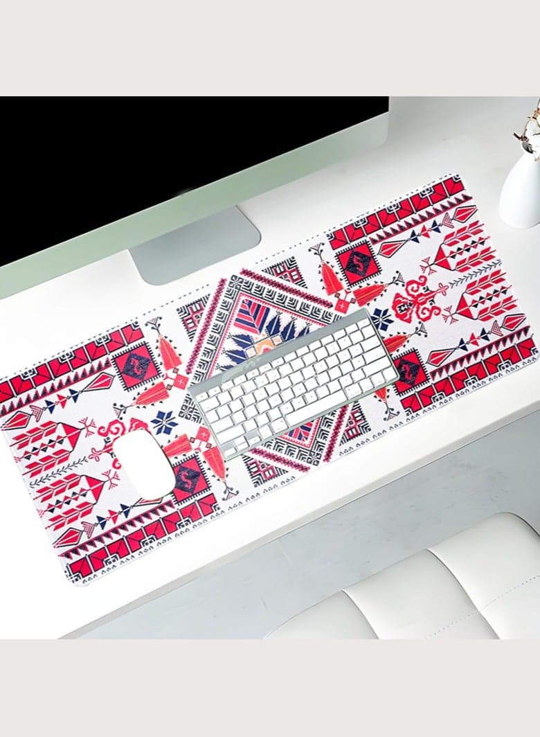 Large Gaming Mouse Pad 80x30cm Desk Pad, Anti-Slip Rubber Base,Desk Mouse Pad for Gamer, Office & Home,Red