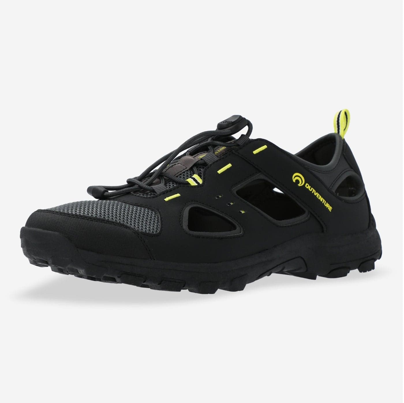 Outventure Men's Sneakers – Black Hybrid Outdoor Shoes with Ventilated Upper and High-Traction Sole