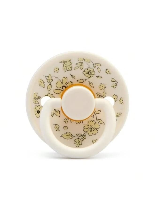 Baby Flower Latex Pacifiers | 1-Pack Soothers | Round Nipple | BPA-Free Natural Latex Food Grade | White