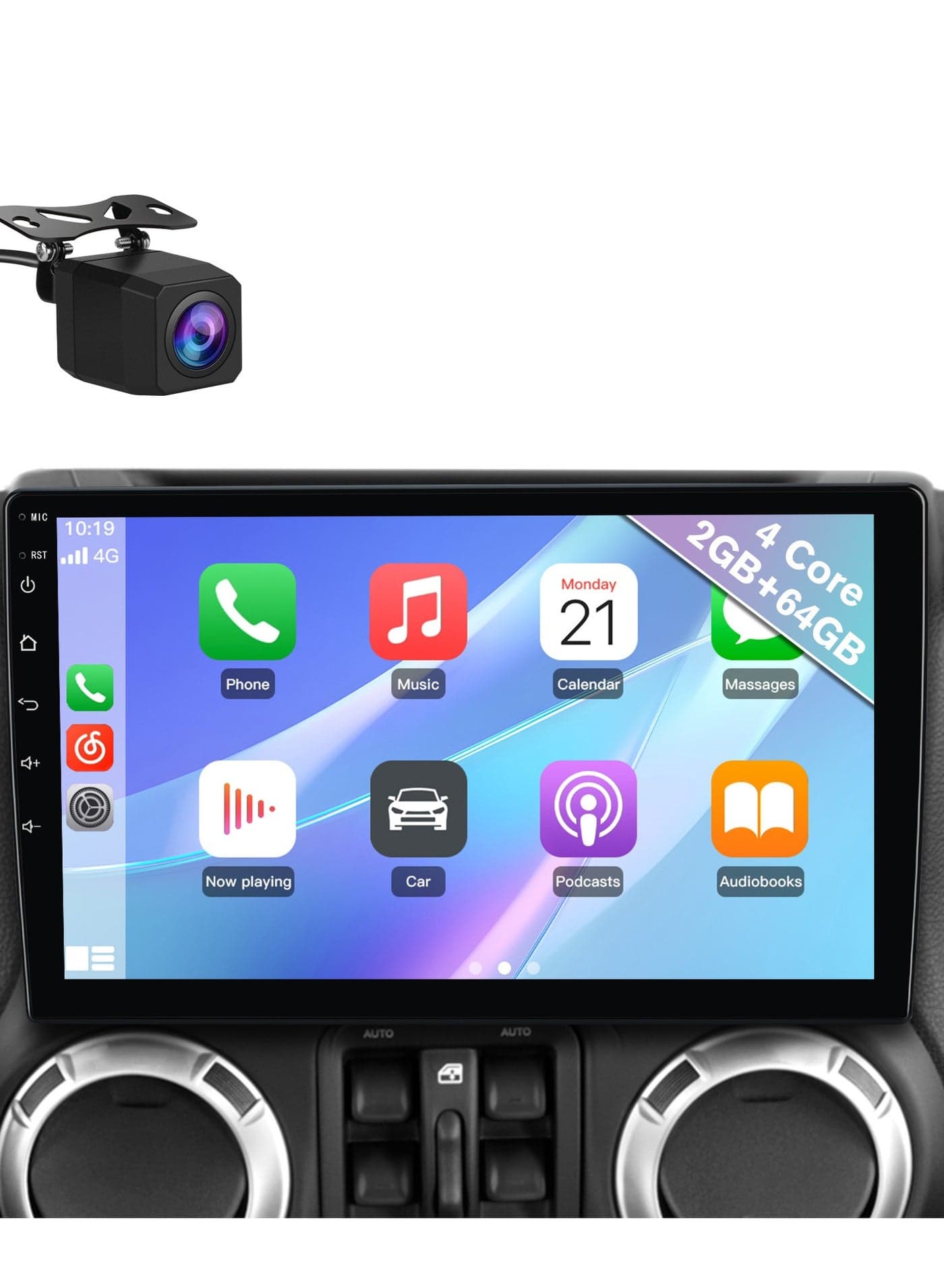 Car Radio Stereo Upgrade 2GB+32GB for Jeep Wrangler JK Compass Grand Cherokee Dodge Ram 1500 with CarPlay Android Auto