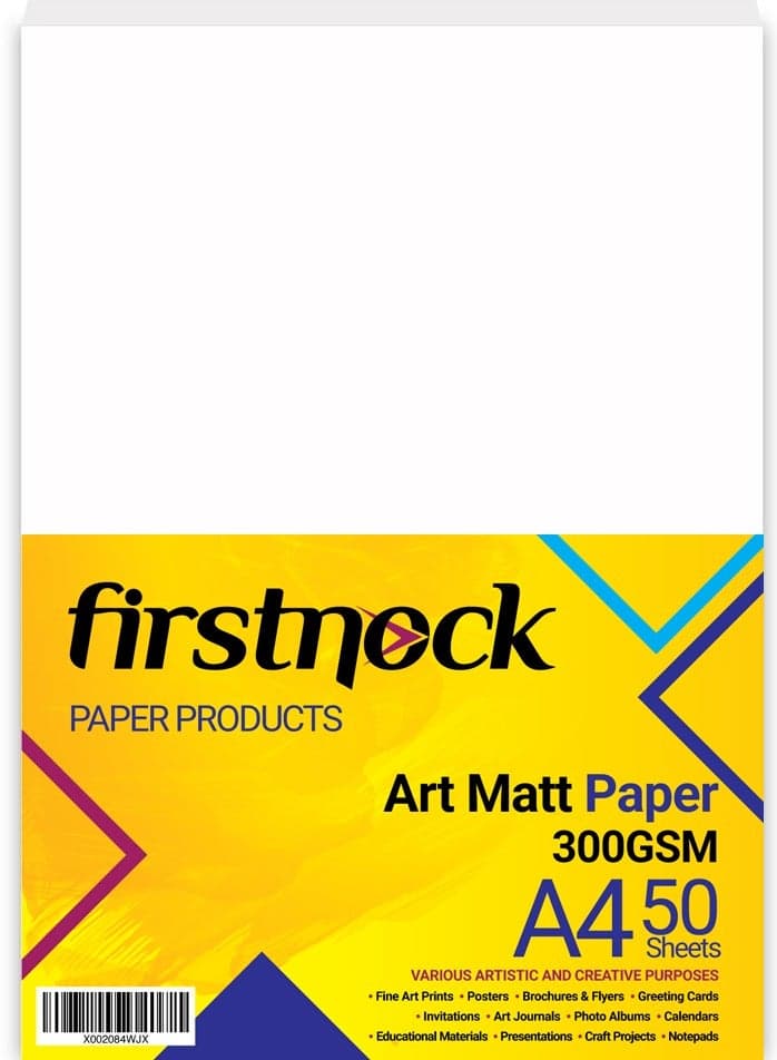 White Card stock 300GSM A4 50 Sheets Art Matt Paper Card Stock Thick Paper Flyers, Art Prints, Educational Materials, Invitations, DIY Projects Card Paper Blank White Cards