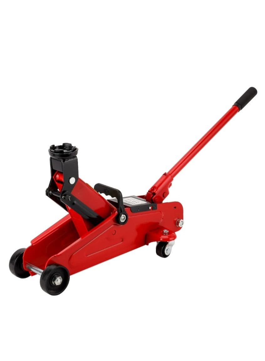 Geepas Hydraulic Floor Jack- GAT59401/ 2 ton or 2000 kg Capacity, 135 to 335 mm Lifting Range/ with Wheels, Perfect for Car, Pickup Truck, Truck, RV, Auto Repair, Industrial Engineering/ Red