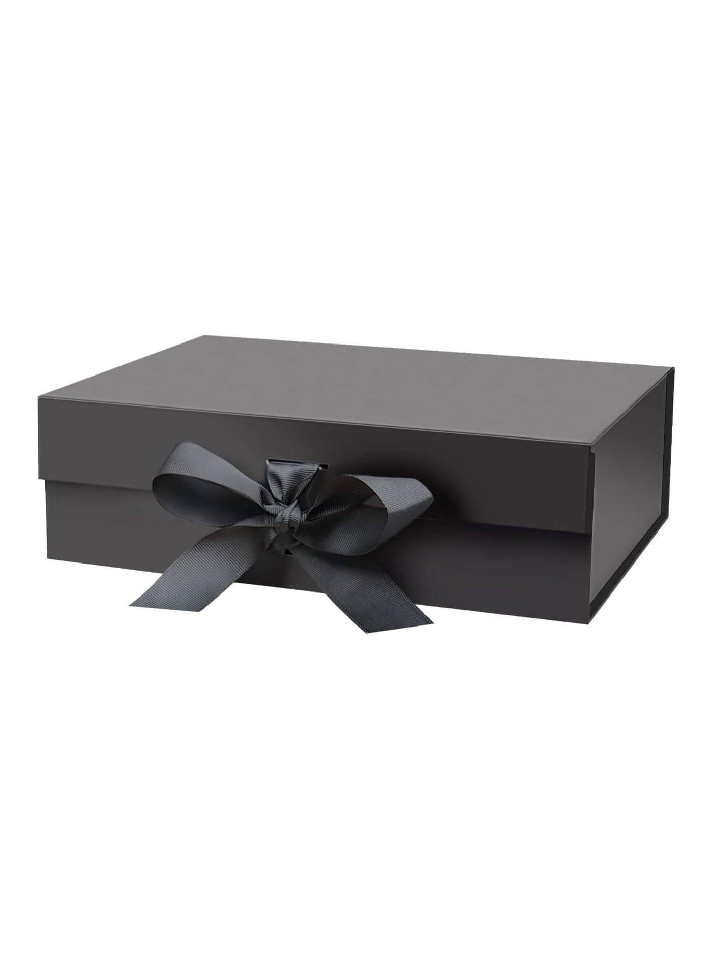 High-end gift boxes, large black gift boxes with ribbons, folding gift boxes with lids, suitable for festivals, birthdays and anniversaries. 29*22*10cm