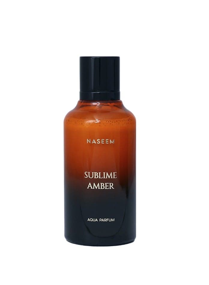 SUBLIME AMBER Aqua Parfum 100ml – Long-Lasting Oriental Balsamic Unisex Eau de Parfum with Cognac, Cinnamon, Cashmere, Chocolate, Vanilla, Tonka Bean & Myrrh – Warm Sweet Amber Woody Perfume for Men and Women