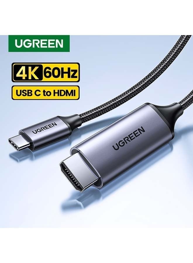 USB C to HDMI Cable 2M, USB 3.1 Type C Thunderbolt 3 to HDMI 4K At 60Hz UHD Adapter Compatible iPhone 17/16 Series,iPad Pro/Air/Mini, Samsung S26 S25 Ultra/Galaxy Z, MacBook Pro, Dell XPS, Huawei Black