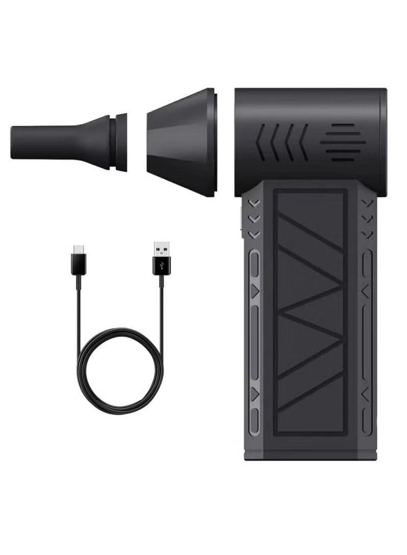 Compressed Air Duster Dust Blower Jet Dry Mini Blower – 130,000 RPM Turbo Powered Cordless Air Blower & Vacuum Cleaner – Electric Car Dryer, Super Fan for Computer, Electronics, Keyboard, and Camera Cleaning – Portable Handheld Air Duster
