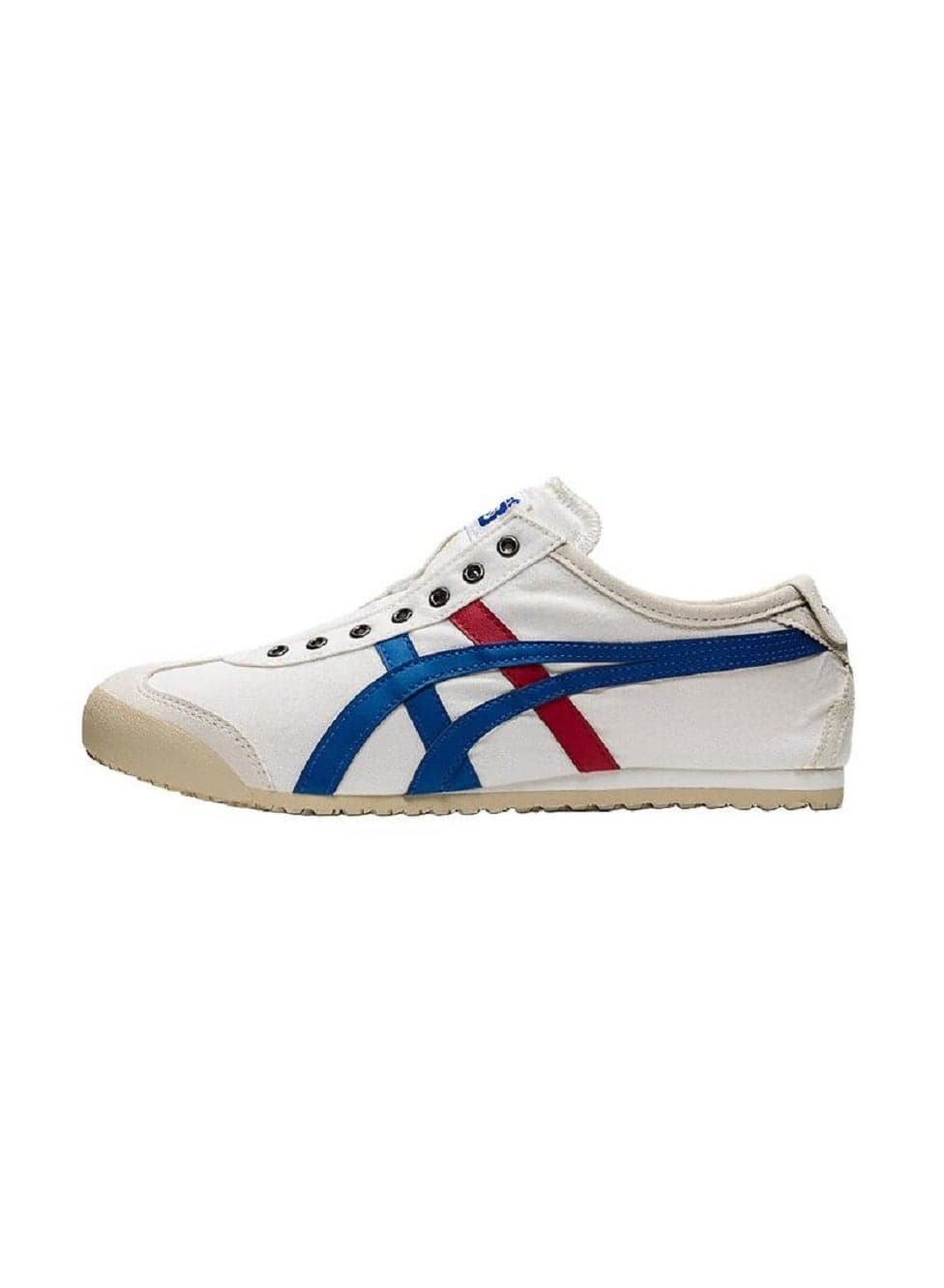 MEXICO 66 Slip-On Canvas Casual Colorblock Sneakers White/Blue/Red