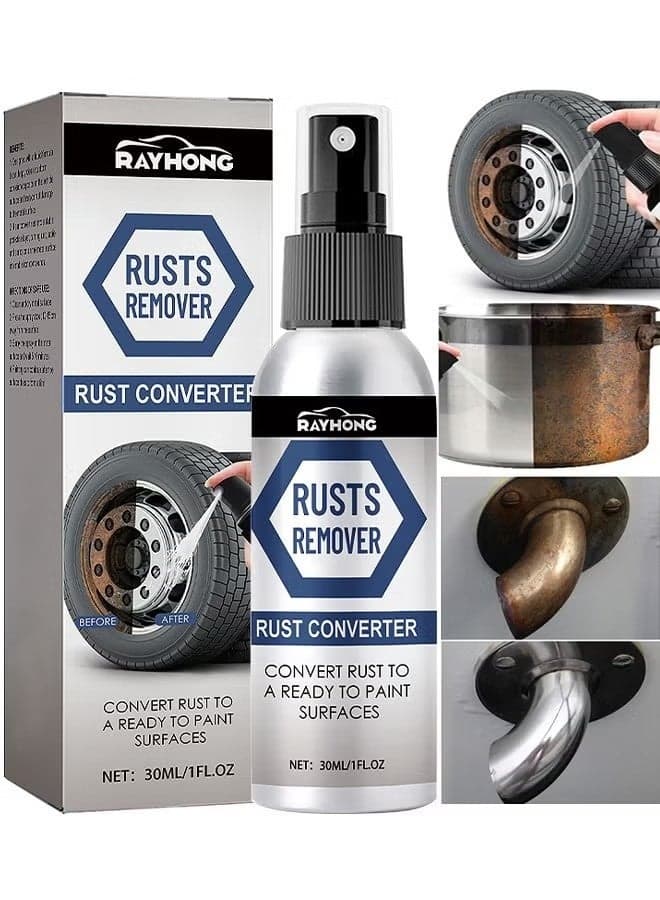 Multifunctional Rusts Remover Spray for Metal and Cars 30ml, Effective Anti Rust Conversion Agent, Fast Acting Rust Converter for Iron and Steel, Anti Rust Inhibitor Derusting Spray