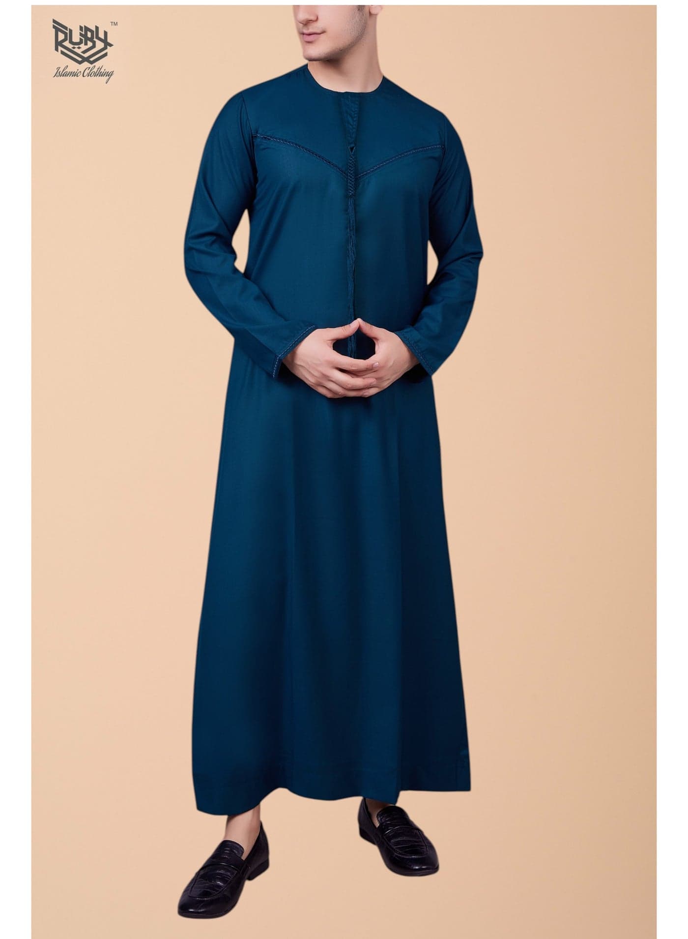 Thobe jubba kandura dishdasha for men – Emirati Style with Front Zip & Tussel