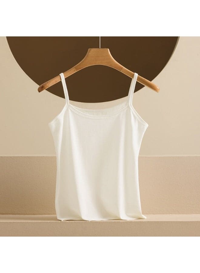 Spring Summer Plus Size Pure Cotton Sling Camisole for Women - Versatile Inner & Outerwear, Non-Sheer Anti-Slip, Sexy Back Design