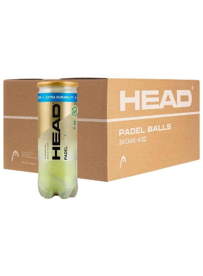 Padel Pro S+ Padel Tennis Balls, Box of 24 Cans (3 Balls per Can)