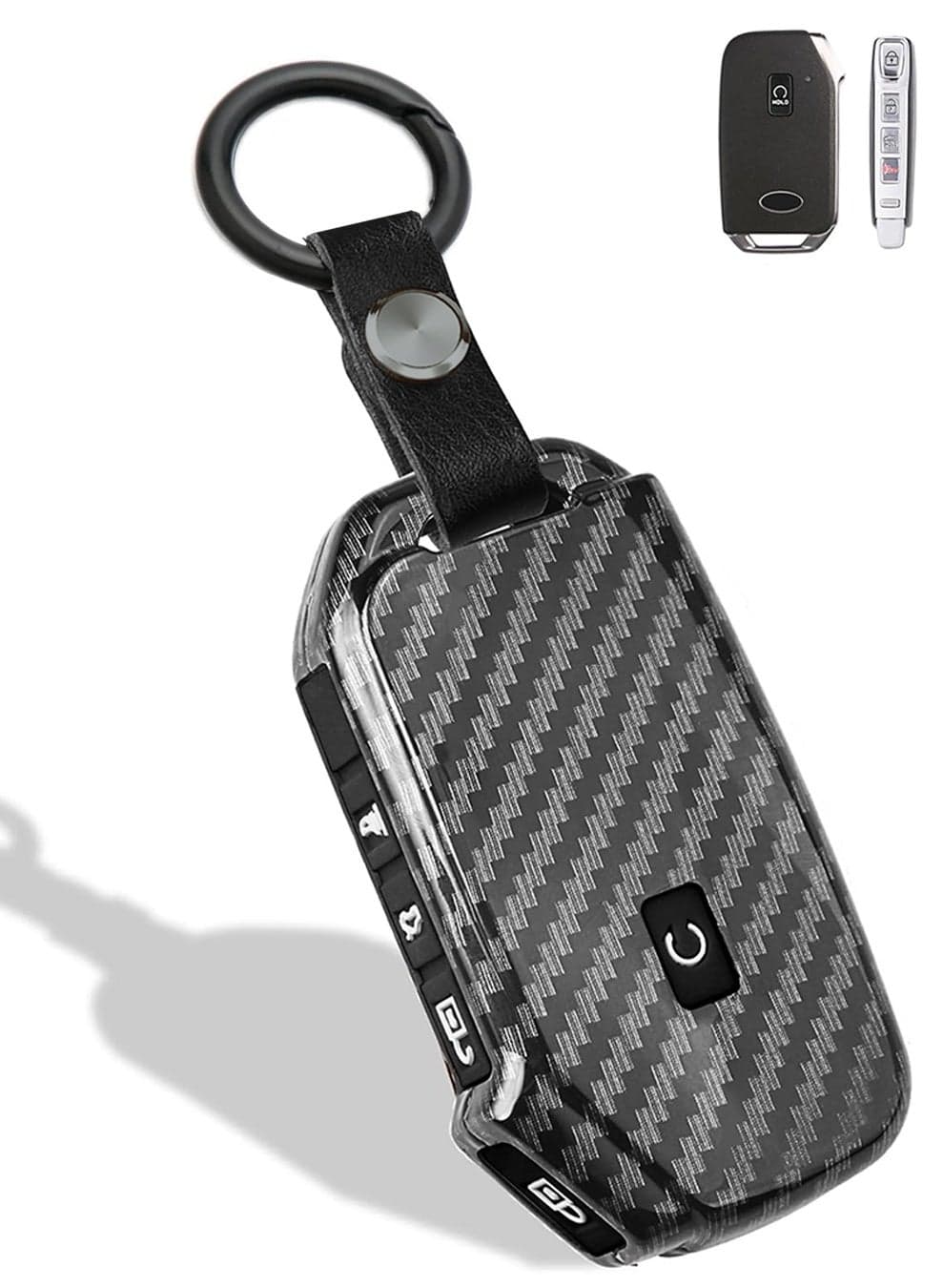 Key Fob Cover Case with Silicone Buttons fit for Kia Cerato Forte Sorento Soul Sportage Ceed Niro Seltos Telluride K5