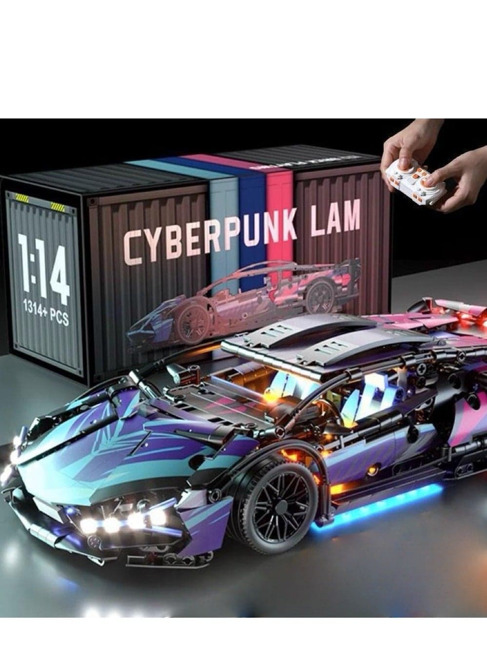 1/14 compatible Lego Lamborghini Porsche car supercar model sports car building blocks children boy toy gift toy car(color random)