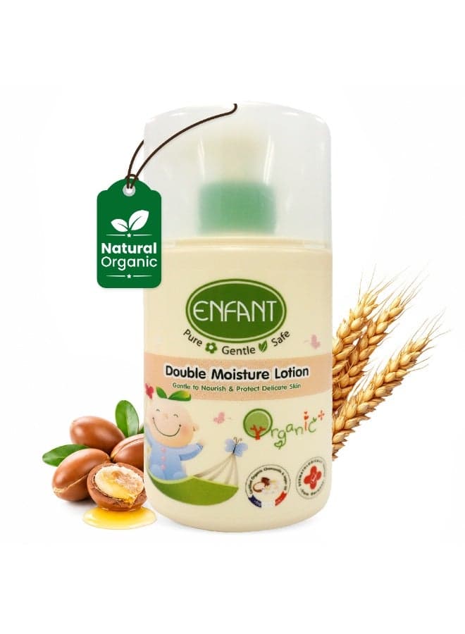 ENFANT Double Moisture Lotion - Organic Baby Moisturising Lotion 250ML, Chamomile & Argan Oil, Gentle for Newborn Delicate Skin, Non-Greasy 24 Hour Hydration, Paraben Free, Safe for Newborns
