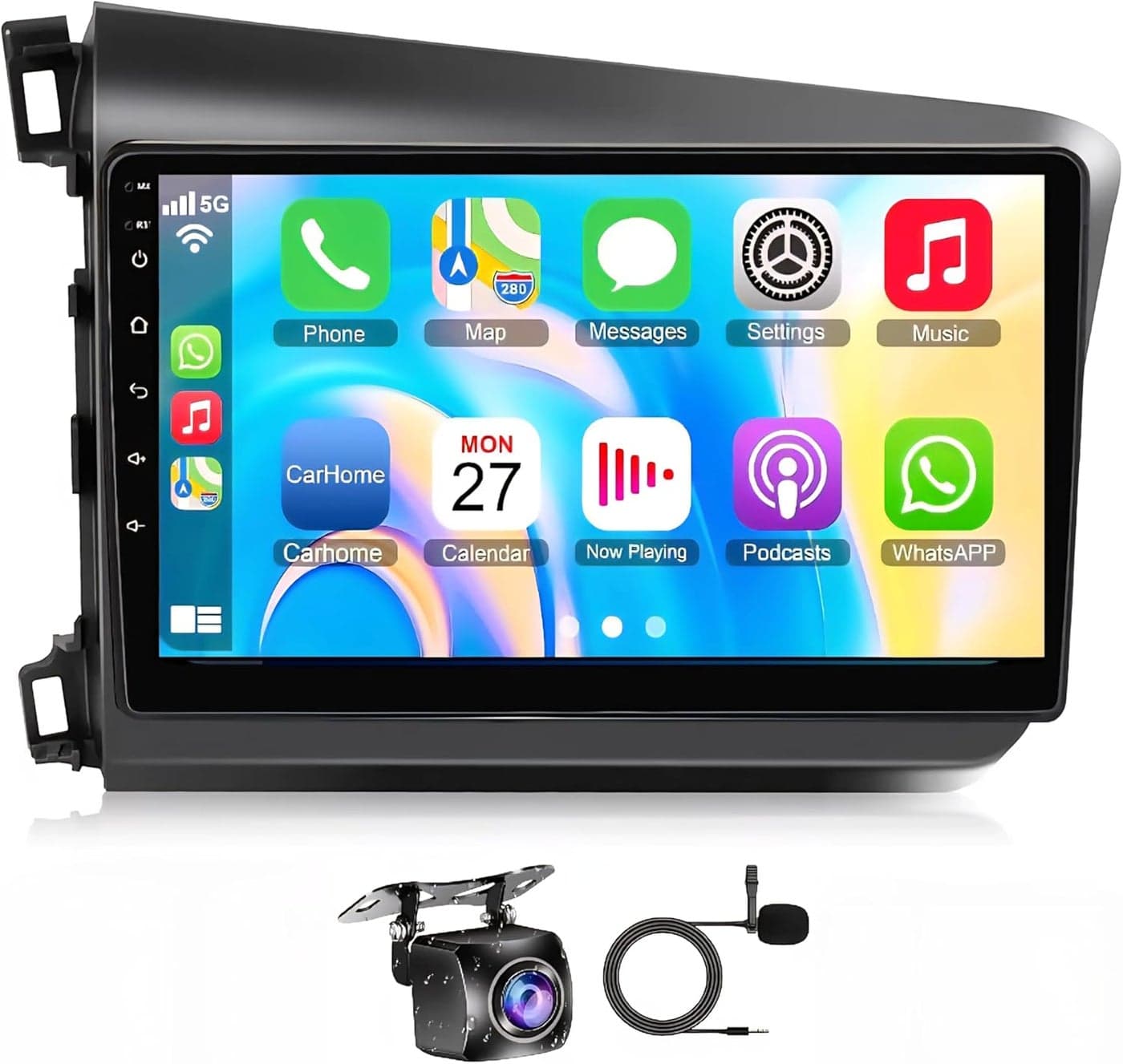 Honda Civic Car Stereo for Honda Civic 2012–2015 Android Screen, Wireless CarPlay & Android Auto, GPS Navigation, WiFi, Bluetooth, Backup Camera Included, Fast Interface (2+32GB Carplay 4CORE)