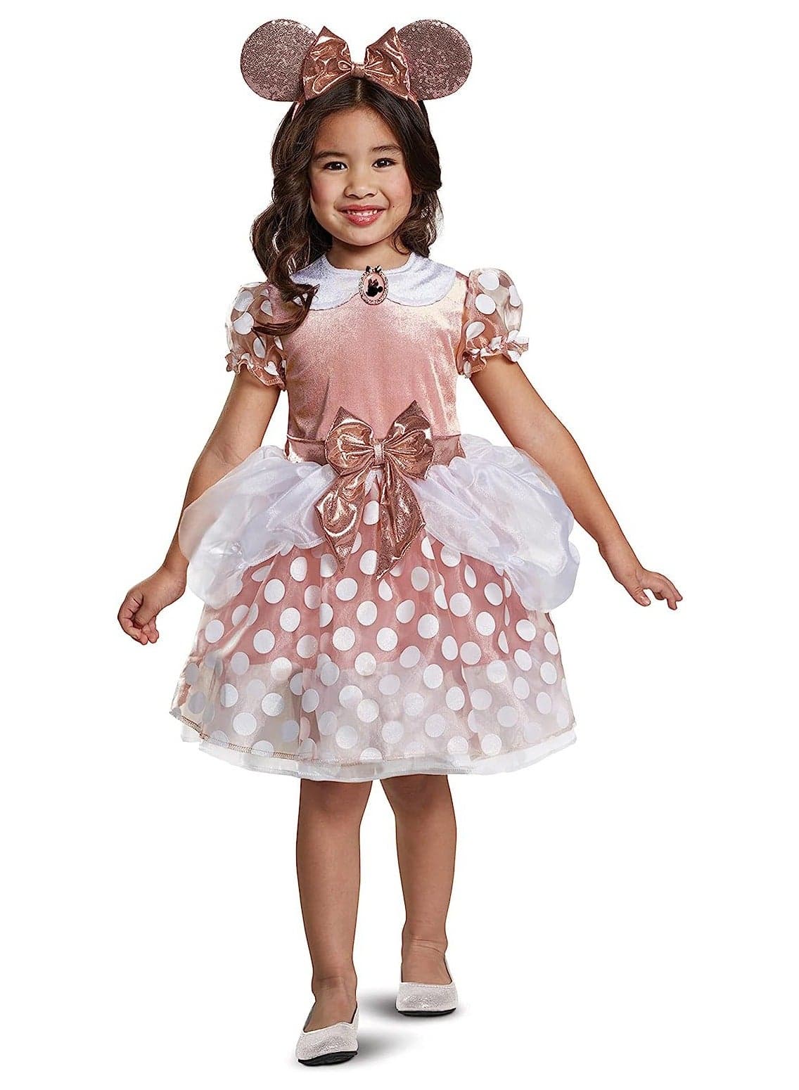 Disney Rose Gold Minnie Mouse Classic Costume for Toddlers, Dress-Up Outfit for Girls