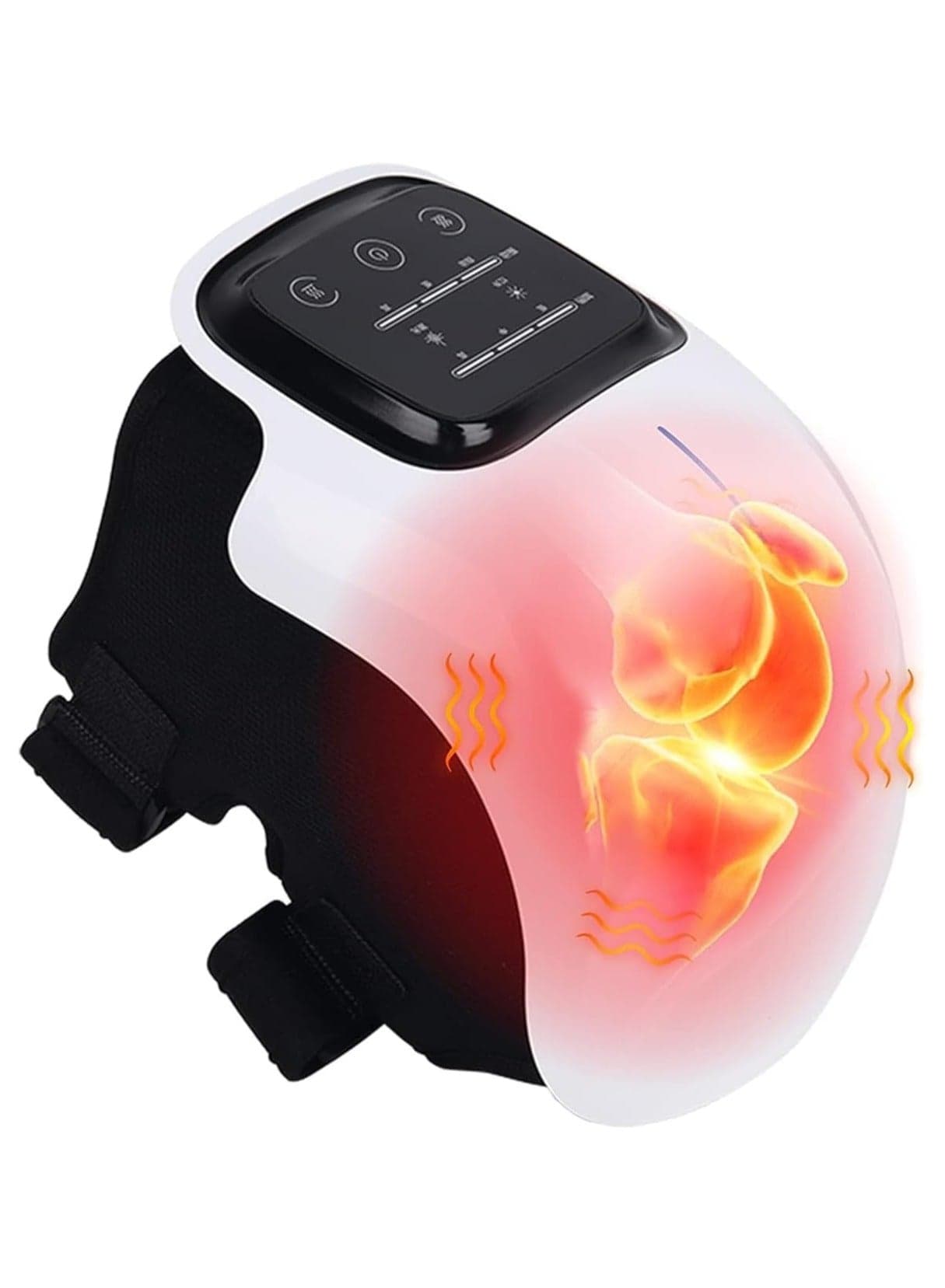 Knee Massager with Heat, Vibration & LED Display – Smart Wearable Knee Massage Device for Arthritis Relief, Joint Pain, Injury Recovery, Swelling & Stiffness – Rechargeable Electronic Therapy Massager for Men & Women – Portable & Adjustable, Black