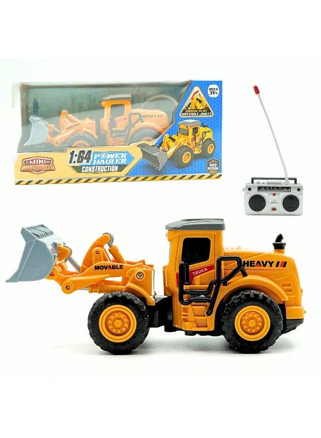 Mini Machines Remote Control Power Hauler Moveable Parts Construction - Skid Steer Loader | 1:64 Scale | 4 Channel | Age 3+