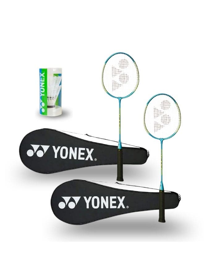 GR 202 -2-Player Badminton Set with 2 shuttle cock | Includes 2 Aluminum Rackets, 2 Carry Bag, Shuttle cock| Lightweight & Durable | Ideal for Beginners & Recreational Play