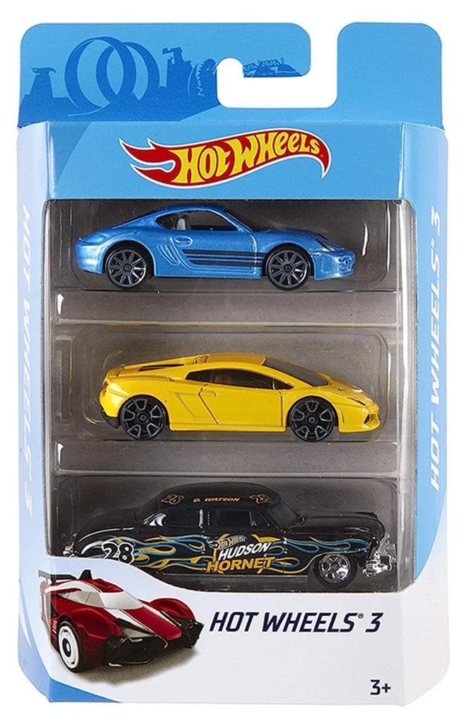 Hot Wheels Basic Car 3-Pack – Set of 3 Die-Cast 1:64 Scale Vehicles, 3+ Years – Die-Cast Toy Car for Kids & Collectors