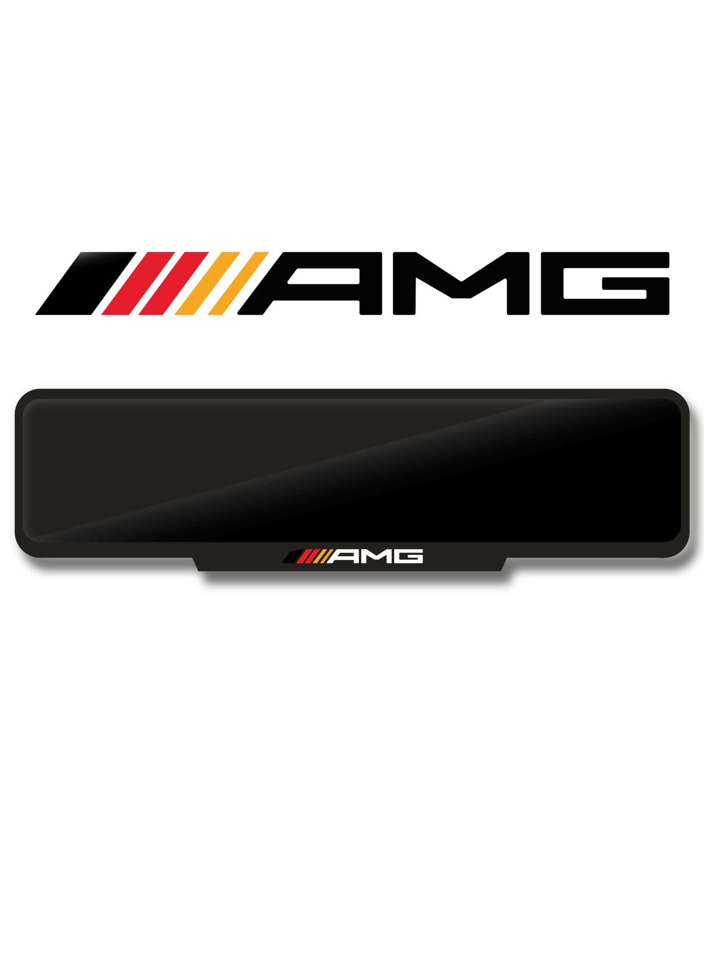 AMG Number Plate Frame – German Flag Color Edition – Gloss Black – Custom Fit – Easy Tape Mount – Sport, Square & Long Sizes