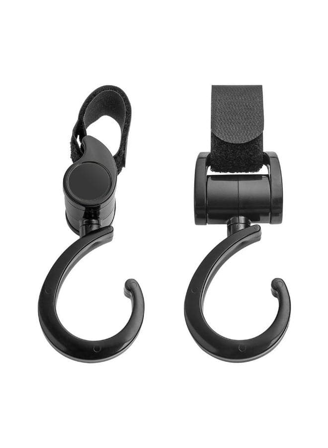 Stroller Hook 2 Pack Baby Pushchair Buggy Hanger Trolley Carabiner Clip Rotatable Hook Pushchair Hanging Carrier Holder Mommy Stroller Accessories