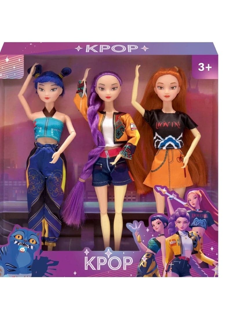 Figures Kpop Demon Hunters Action Figure Home Decor Desk Ornament For Hunters Fans 3 pcs set