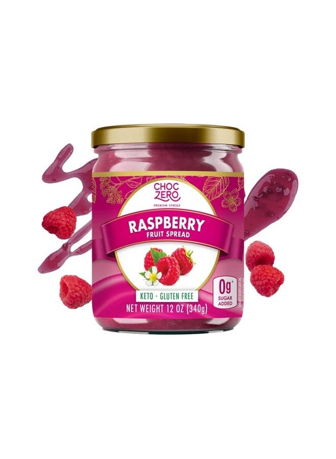 ChocZero Raspberry Jam Preserves, No Added Sugar, Keto Fruit Spread, Great Source of Fiber, All Natural, 12 Ounces (Pack of 1)