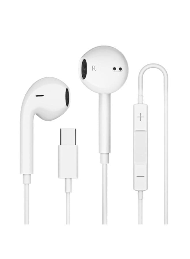 Original Type C Headphones Wired - USB C Wired Earphones with Mic & Volume Control, Noise Cancelling Headset for iPhone 17/16/15 Pro Max, iPad, Samsung S25/S24/S23/S22/ Ultra Note 10/20, Pixel 7/6/5/4