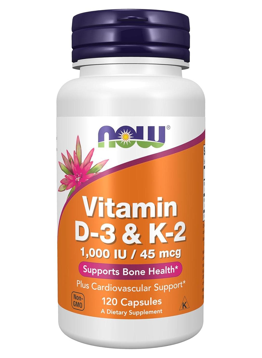 Vitamin D3 And K2, 1,000 Iu/45 Mcg, 120 Capsules
