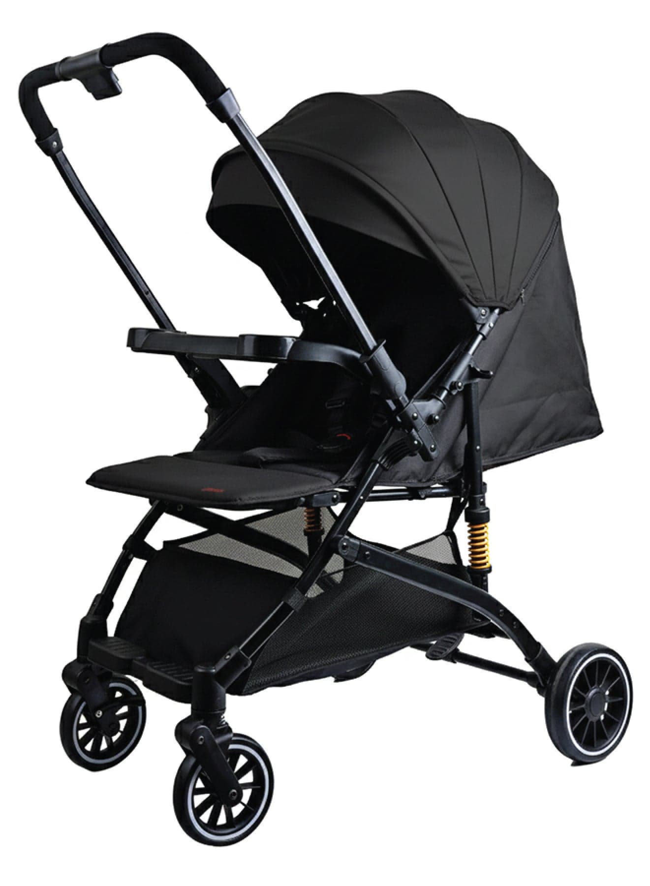 Zenito Lightweight 6.5 kg Reversible Baby Stroller, Two-Way Push Travel Stroller with One-Hand Fold, Adjustable Seat & Canopy, Shock-Absorbing Wheels, 5-Point Safety Harness & Large Basket, 0-36 Months | Grey