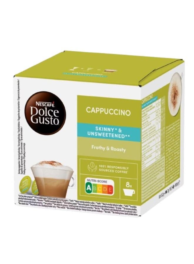 Dolce Gusto Skinny And Unsweetened Capsules Cappuccino 16 Capsules 161.6grams