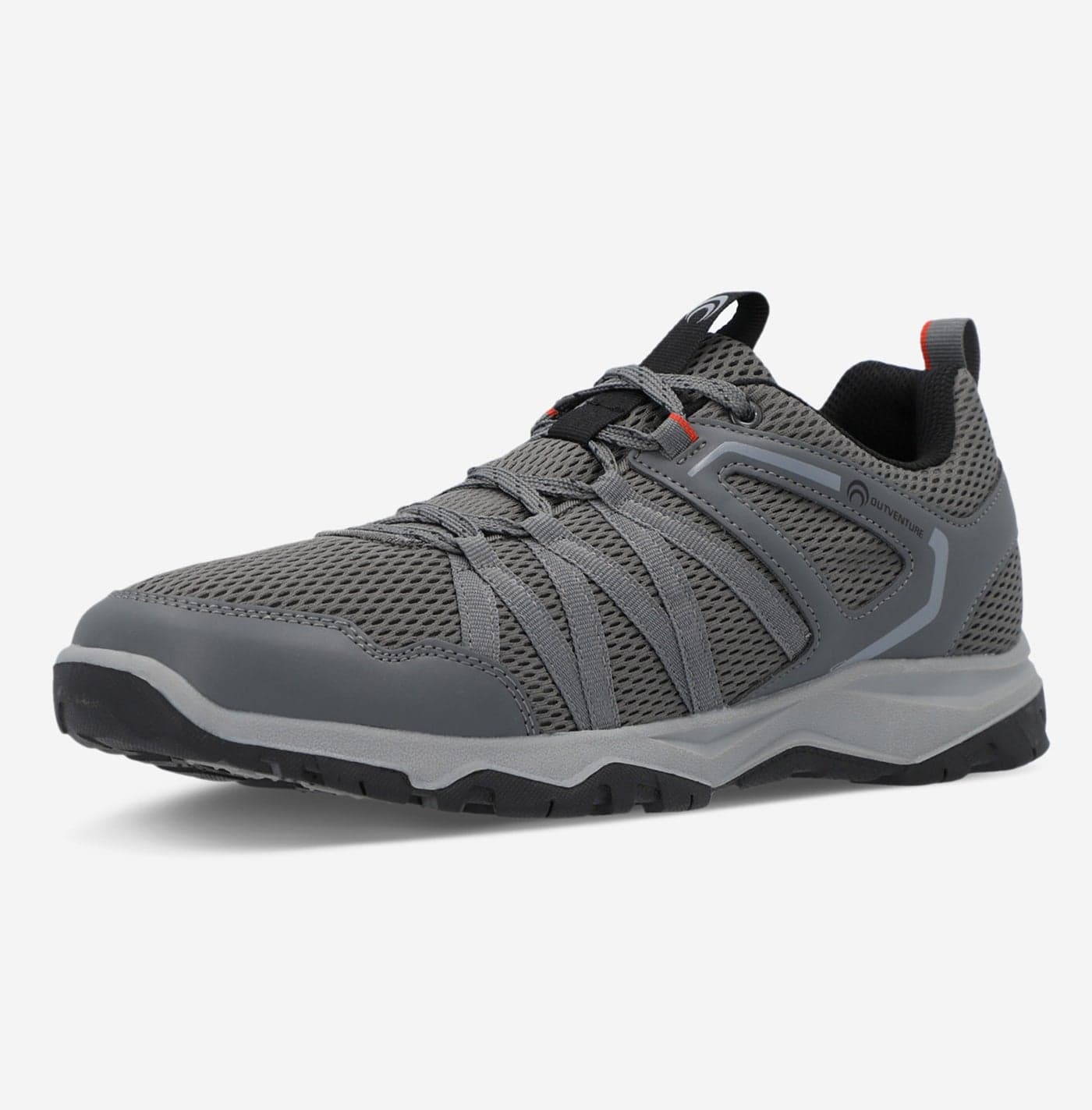 Outventure Men's Sneakers – Grey Lightweight Outdoor Shoes with Breathable Upper and High-Traction Sole