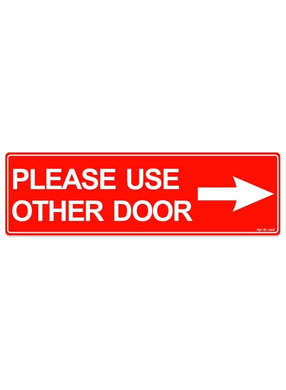 Please Use Other Door Self Adhesive Sign Sticker 23x7cm, Removable Weather Resistant Reflective Long Lasting Vinyl Decal for Office Stores Schools Indoors and Outdoors (Right Side, Red/White)