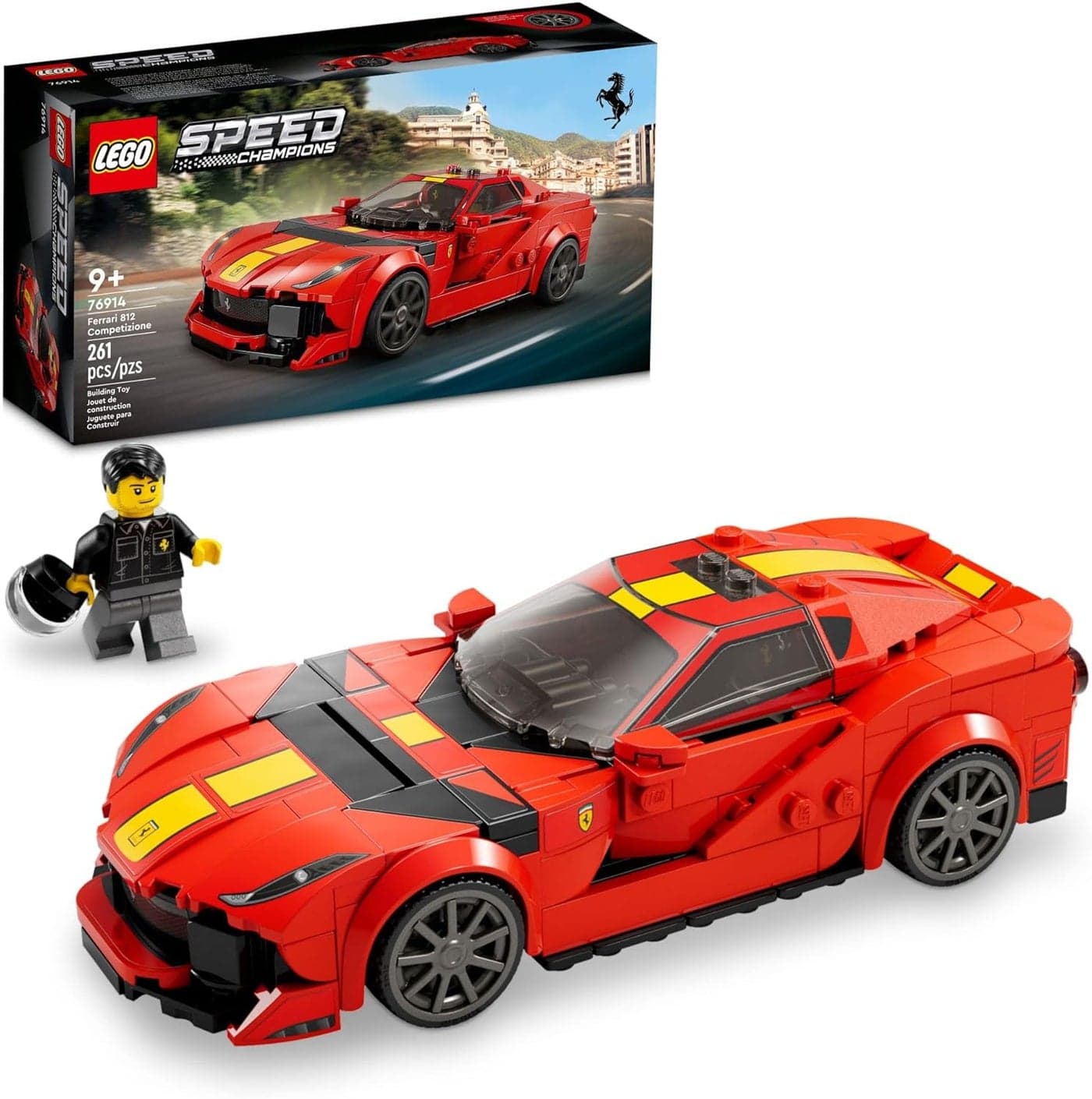 LEGO Speed Champions Ferrari 812 Competizione 76914, Sports Car Toy Model Building Kit, 2023 Series, Collectible Race Vehicle Set