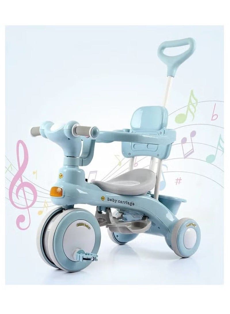 Children Bike, Kids Tricycle with Guardrail, Toddler 3 Wheel Stroller for Boys and Girls Ages 1-6 Years Blue