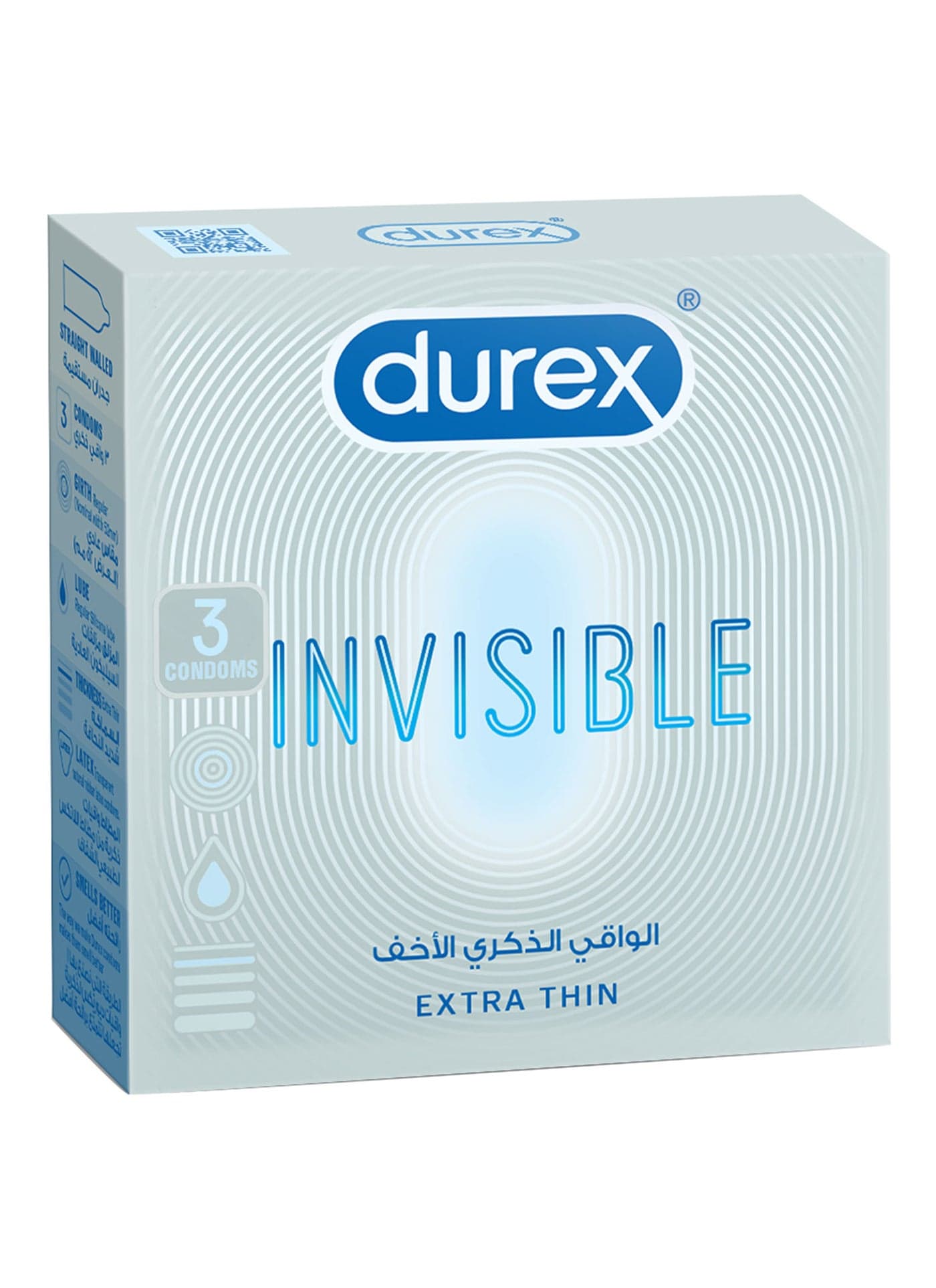 Invisible Extra Thin Lubricated Condoms For Men 3 Pieces